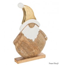 Père-Noël Bois De Manguier / H.40 cm, Penser-Déco.fr