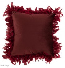 Coussin avec Plumes Bordeaux / 45 cm