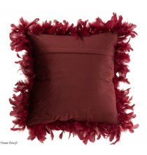 Coussin avec Plumes Bordeaux / 45 cm