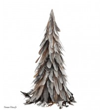 Sapin Décoratif Plumes Argent