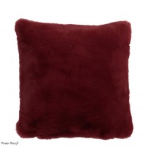 Coussin Cutie Fourrure Bordeaux, 45 cm