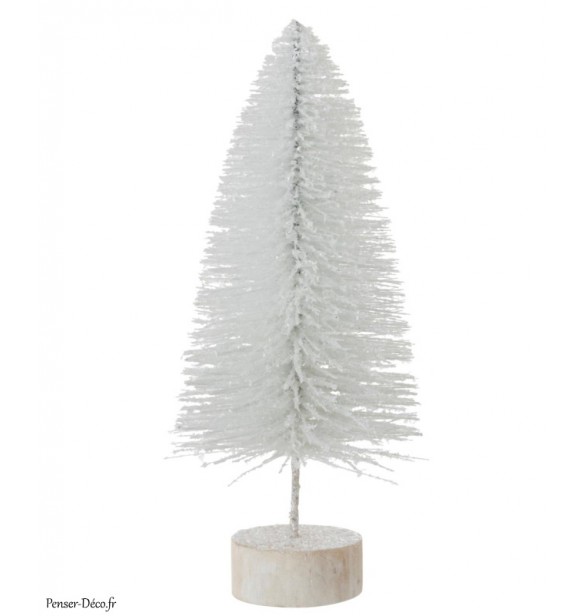 Sapin De Noel Décoratif Paillettes Blanche / H.38 cm