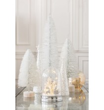 Sapin De Noel Décoratif Paillettes Blanche / H.38 cm