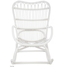 Fauteuil A Bascule Rotin Blanc Mat