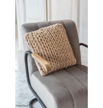 Coussin Tricoté Crème / 40 cm