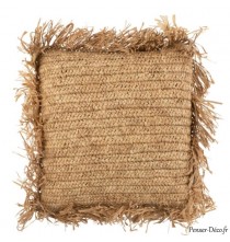 Coussin Carré Raphia Naturel / 45 cm