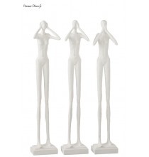 Lot de 3 statuettes le sourd, l'aveugle, le muet, blanc