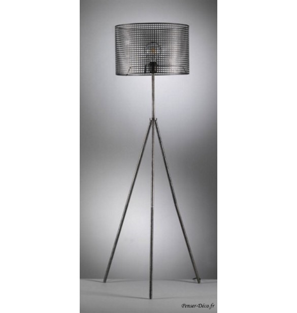 Lampadaire atelier, abat-jour en métal, H.145 cm, Socadis