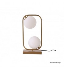 Lampe sphère, rectangle, H.46 cm, Socadis
