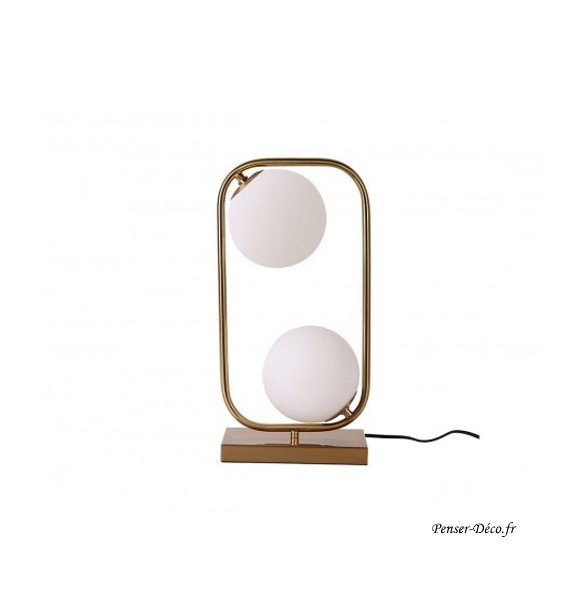 Lampe sphère, rectangle, H.46 cm, Socadis