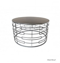 Table basse ronde, motif géométrique