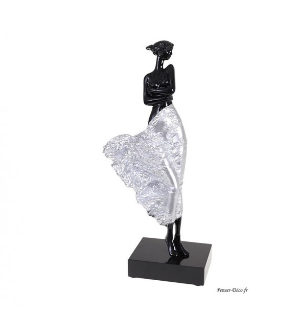 Sculpture Femme, Noir & argent