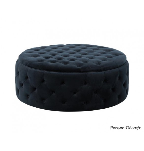 Pouf rond velours anthracite
