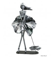 Sculpture femme, Position Marylin argent, Pigment, H.60 cm Penser-Déco.fr