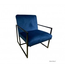 Fauteuil géométrique, velours, bleu nuit, Confort