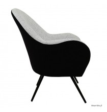 Fauteuil arrondi, noir/gris, Confort