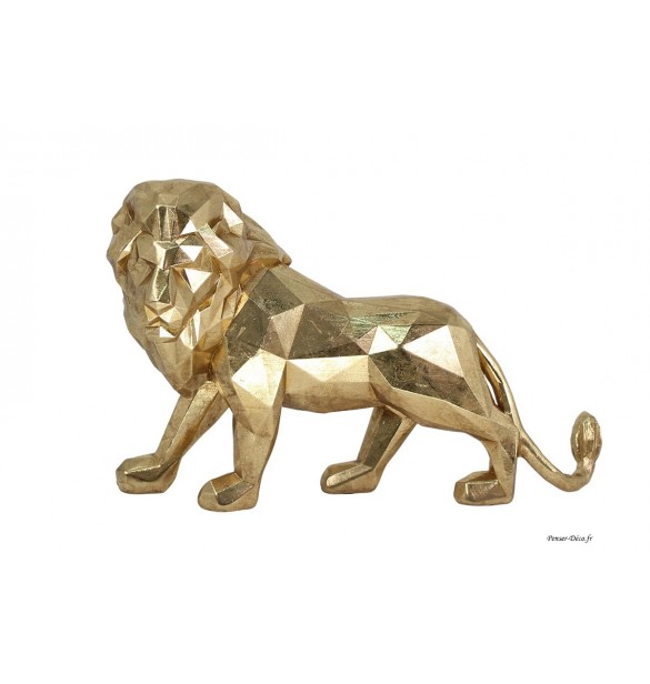 Sculpture lion, feuille d'Or, origami