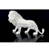 Sculpture lion, blanc, origami