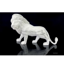 Sculpture lion, blanc, origami, Penser-Déco.fr