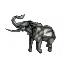 Sculpture Éléphant, gris anthracite, origami