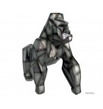 Sculpture Gorille, gris anthracite, origami