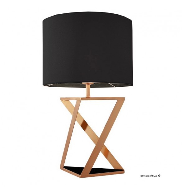 Lampe, croisillon, Or/Noir, H.59 cm Lampe, croisillon, Or/Noir, H.59 cm