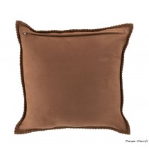 Coussin carré vache blanc/marron