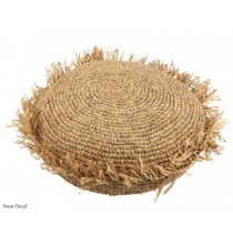 Coussin Rond Raphia Naturel