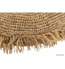 Coussin Rond Raphia Naturel