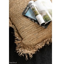 Coussin Rectangulaire Raphia Naturel