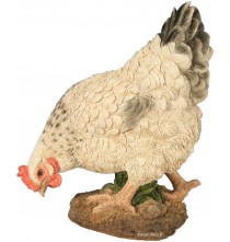 Poule blanche, décoration extérieure, figurine, pas cher, penser-deco.fr