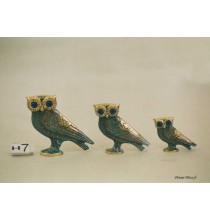 Lot de 3 chouettes, Homere, decorati