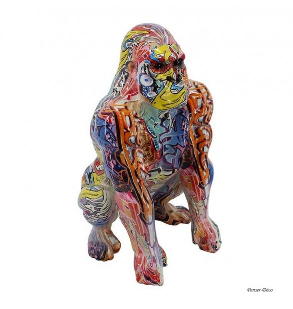 Sculpture gorille, Graffiti, Décoration intérieur, Penser-Déco