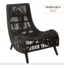 Chaise Rotin Noir, chaise intérieure, Penser Déco.fr
