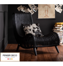 Chaise Rotin Noir, chaise intérieure, Penser Déco.fr