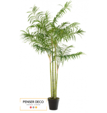 Palmier Bambou En Pot Plastique Vert/Noir Large, Objet Déco, Penser-Déco.fr