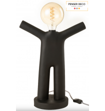 Lampe P'tit Maurice Résine Noir, lumière intérieure, Penser-Déco.fr