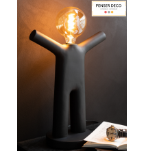 Lampe P'tit Maurice Résine Noir, lumière intérieure, Penser-Déco.fr