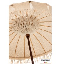 Parasol Floches/Coquillages Beige & Bois, Penser-Déco.fr