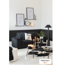 Canapé en velours noir, Salon penser-déco.fr