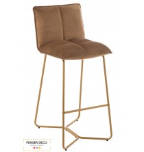 Chaise haute Pierre / Marron, chaise de bar, Penser-Déco.fr