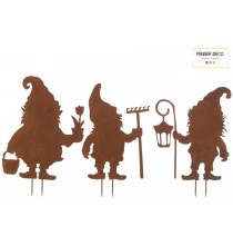 Lot de 3 silhouettes nain de jardin / H.82 cm, décoration extérieur, Penser-Déco.fr