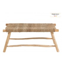 Banc en bois et osier / 1 m