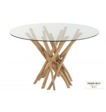 Table transparente / Branche / Ø.120 cm
