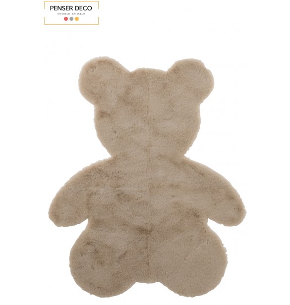 Tapis ourson en peluche beige