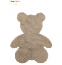 Tapis ourson en peluche beige