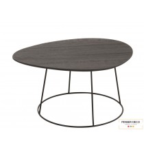 Table gigogne ovale en bois, H.35 cm