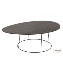 Table gigogne ovale en bois, H.40 cm