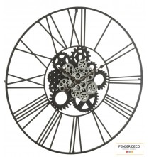 Horloge Ronde Chiffre Romain Noir, Ø.80 cm