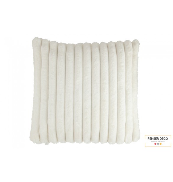 Coussin Corduroy, Blanc, 45 cm